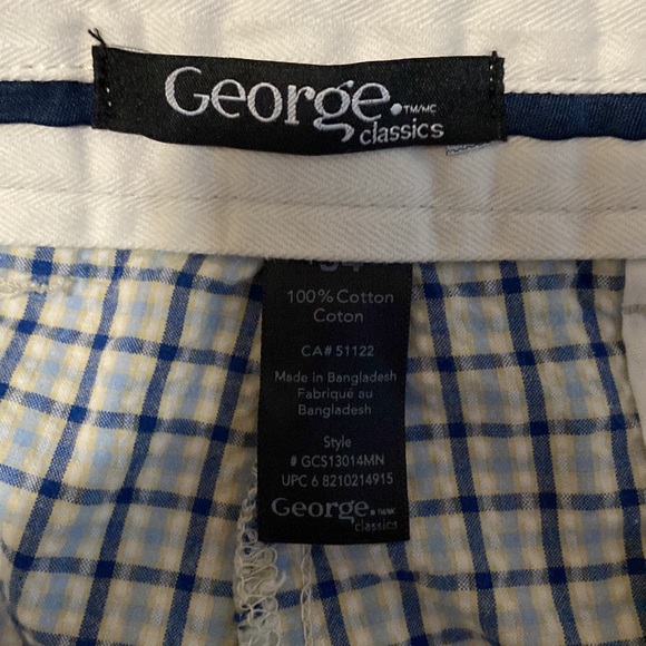 George blue and white plaid shorts - Picture 3 of 3